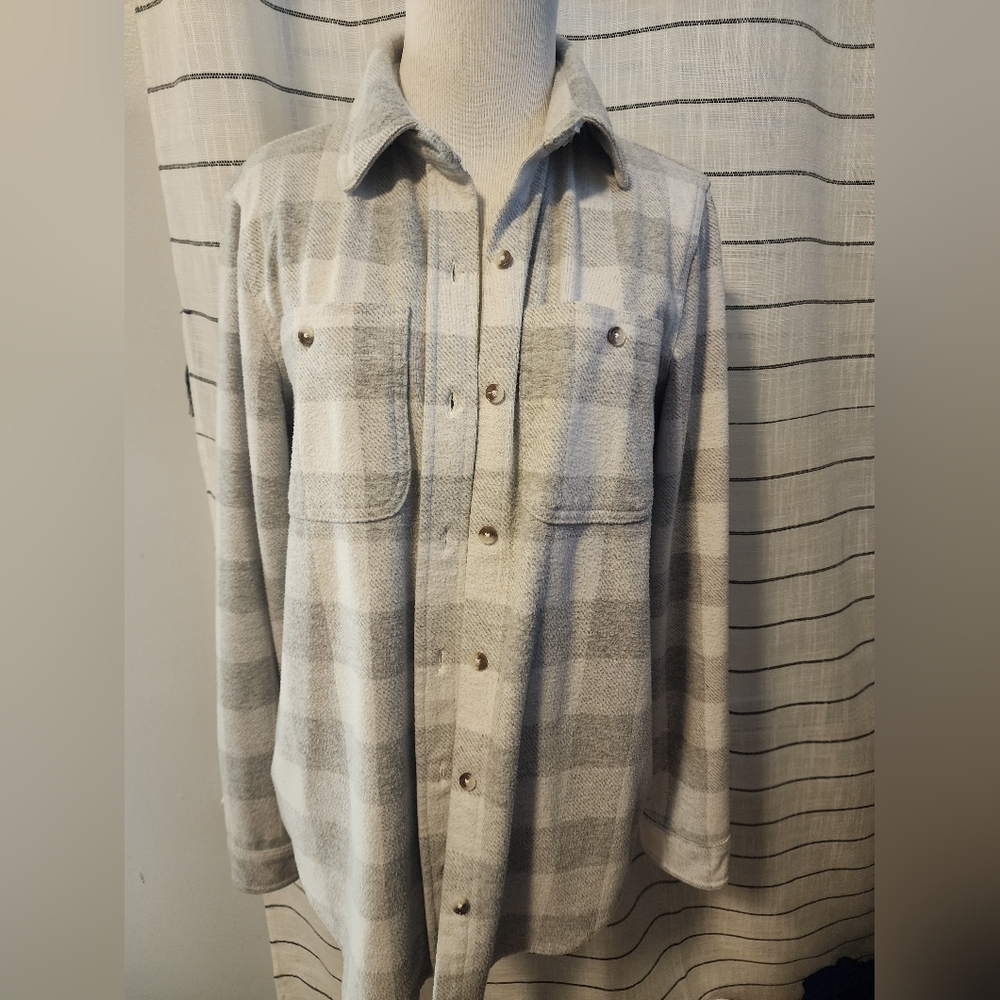 Gray Plaid Flannel Shirt